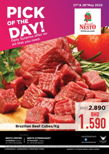 Bahrain NESTO  offers in D4D Online. Pick of the Day. . Till 28th May