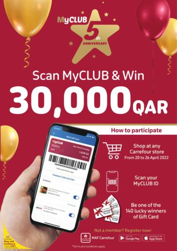 Qatar - Al Rayyan Carrefour offers in D4D Online. Scan MyCLUB & Win 30000 QAR. . Till 26th April