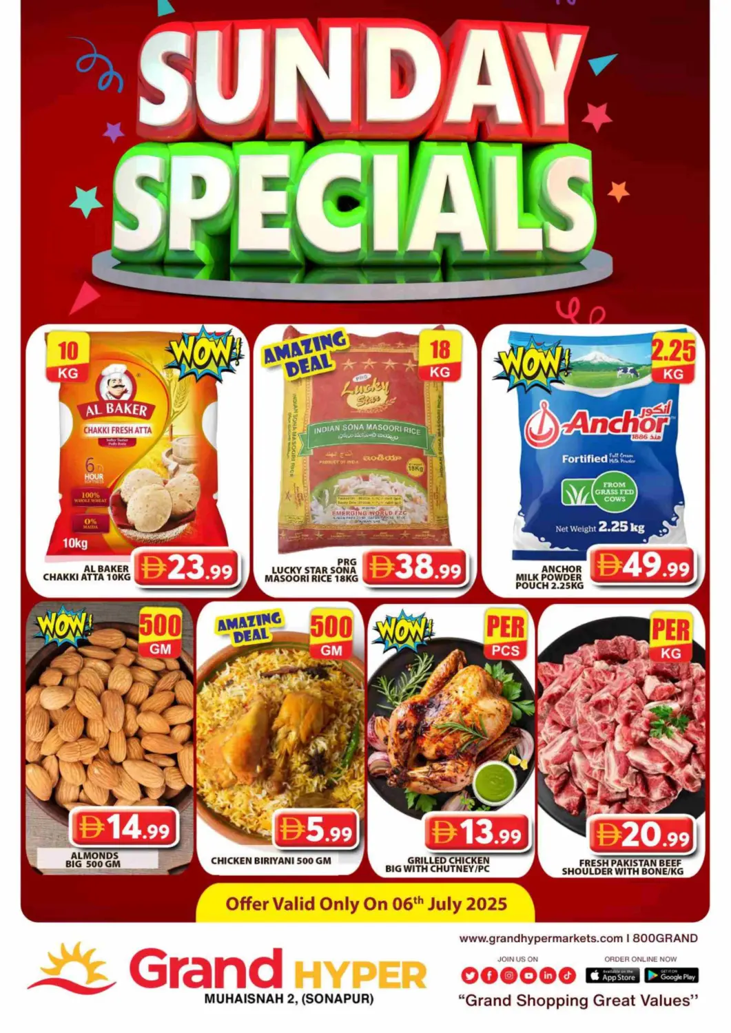 UAE - Dubai Grand Hyper Market offers in D4D Online. Muhaisnah 2, (Sonapur). . Only On 6th July