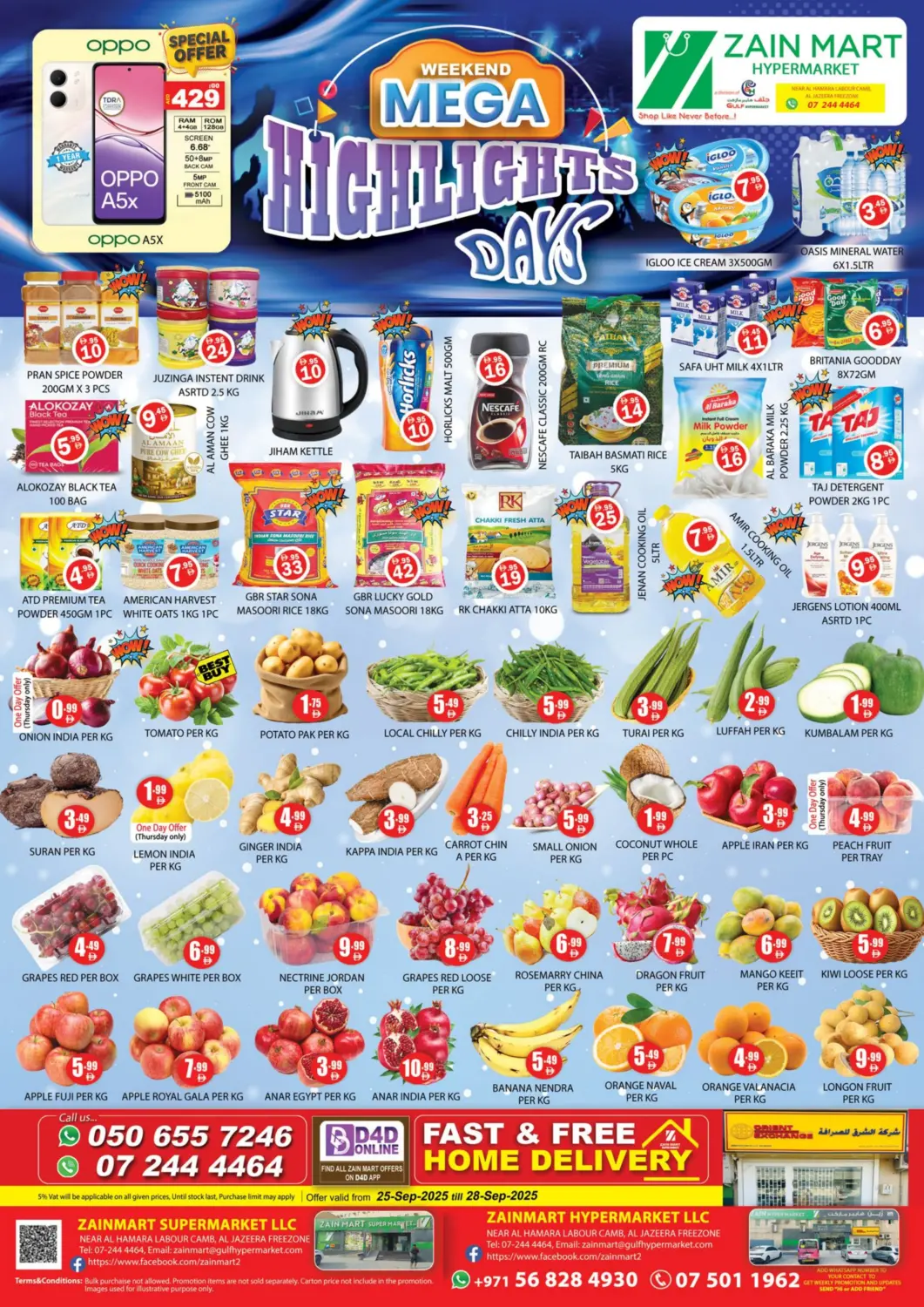 UAE - Ras al Khaimah Zain Mart Supermarket offers in D4D Online. Weekend Mega Days. . Till 28th September