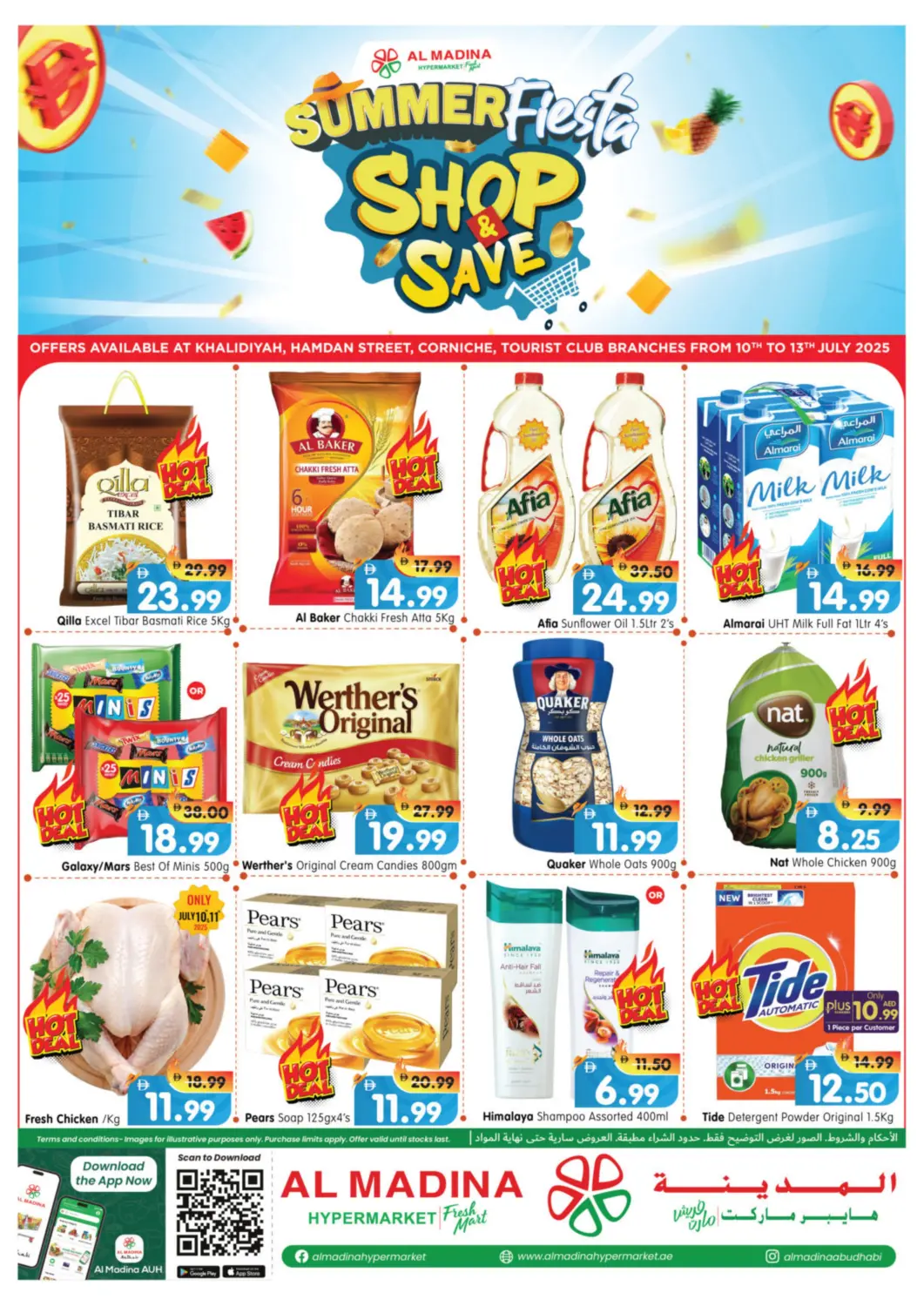 UAE - Abu Dhabi Al Madina Hypermarket offers in D4D Online. Khalidiyah, Hamdan Street, Corniche, Tourist Club. . Till 13th July