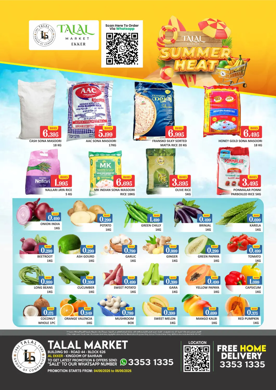 Bahrain Talal Markets offers in D4D Online. Summer Deals @Al Ekker. . Till 6th June