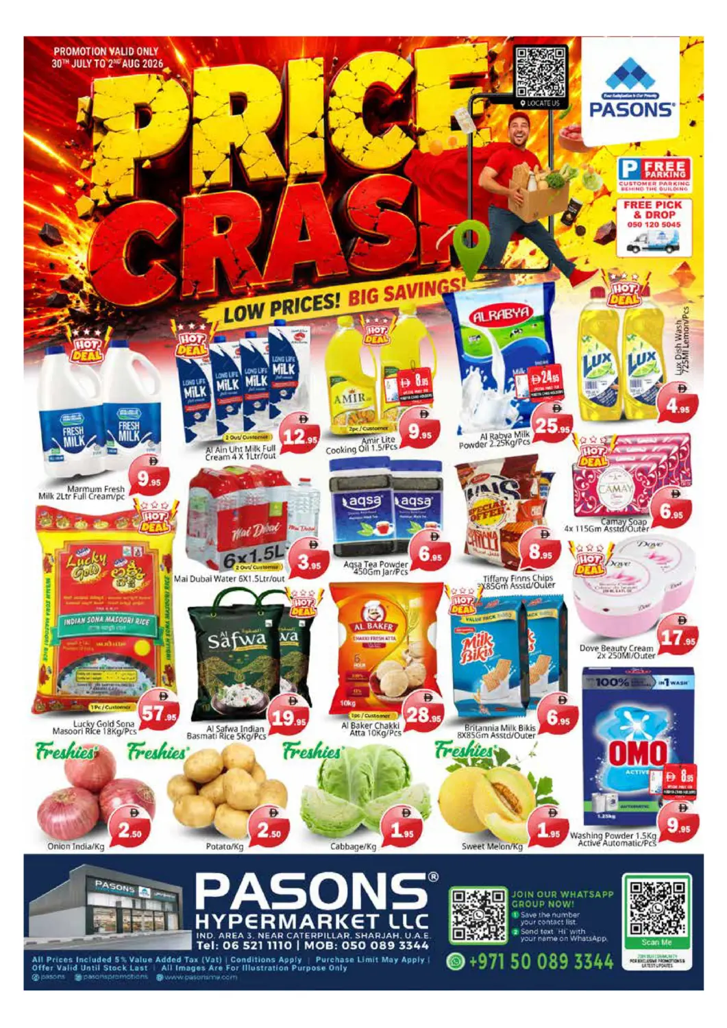 UAE - Sharjah / Ajman Pasons Hypermarket offers in D4D Online. Industrial area-3 Sharjah. . Till 2nd August