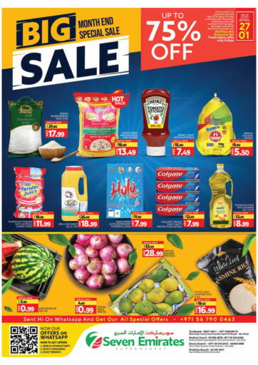 UAE - Abu Dhabi Seven Emirates Supermarket offers in D4D Online. Big Sale 75 % OFF. . Till 1st April
