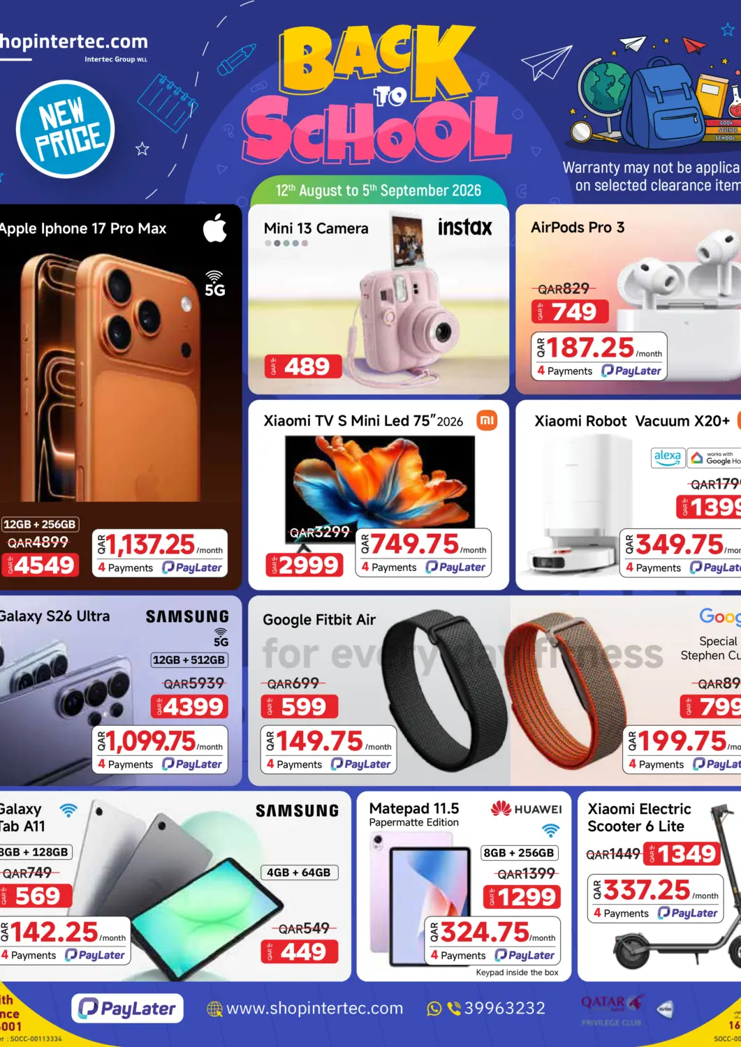 Qatar - Al-Shahaniya Intertec Group WLL offers in D4D Online. Back To School. . Till 5th September