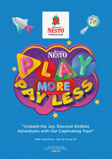 UAE - Sharjah / Ajman Nesto Hypermarket offers in D4D Online. Play More Pay Less. . Till 31st July