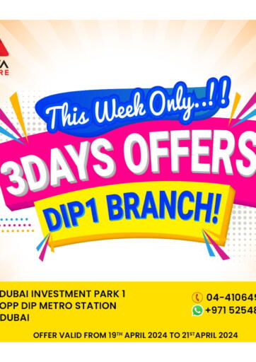 UAE - Dubai Delta Centre offers in D4D Online. DIP-1 - 3 Days Offer. . Till 21st April