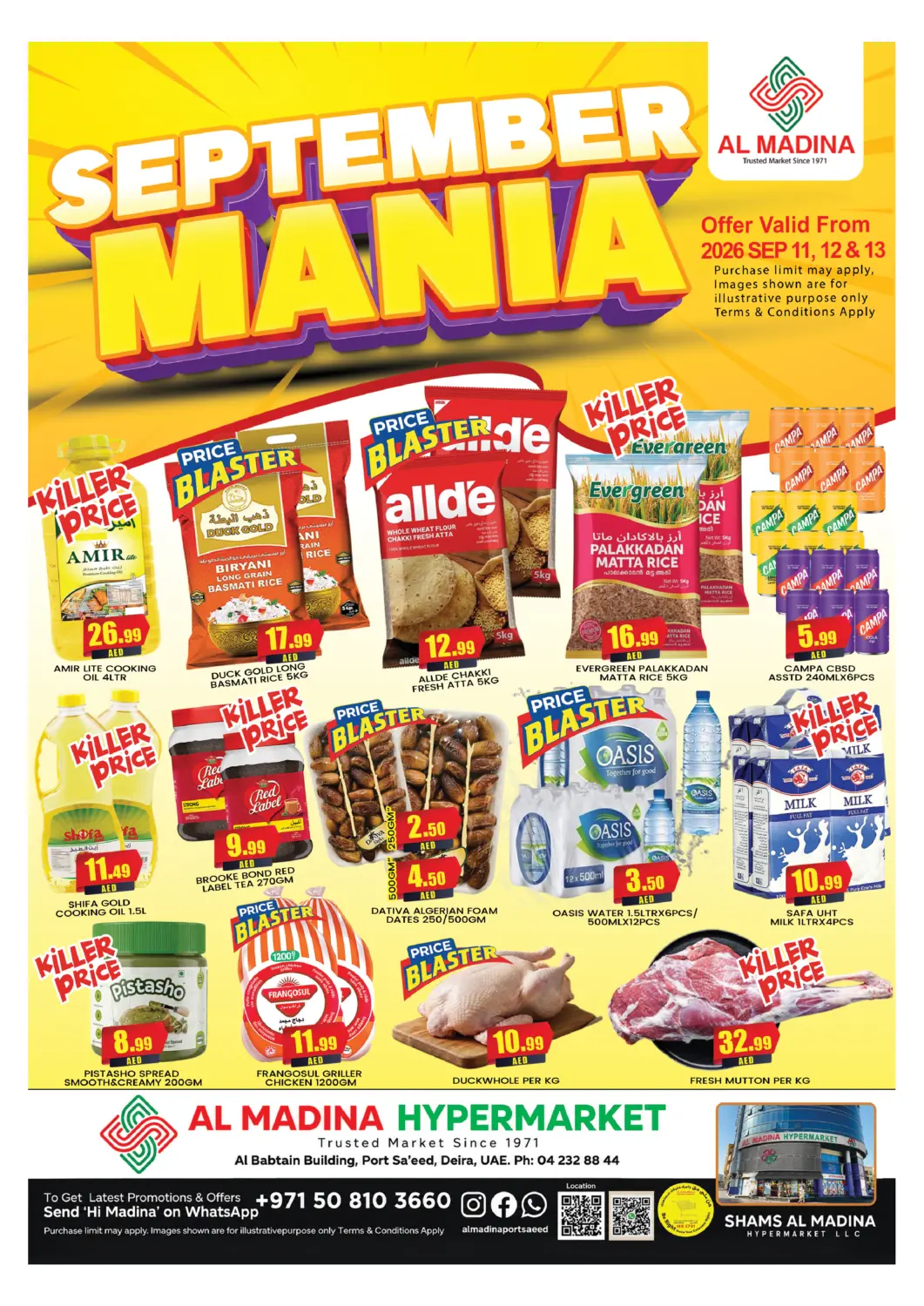 UAE - Dubai AL MADINA (Dubai) offers in D4D Online. Port Saeed - Dubai. . Till 13th September