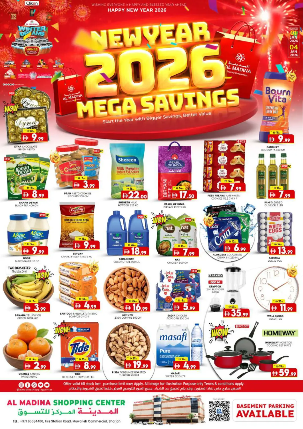 UAE - Sharjah / Ajman Al Madina  offers in D4D Online. Al Madina Shopping Center- Muwaileh. . Till 4th January