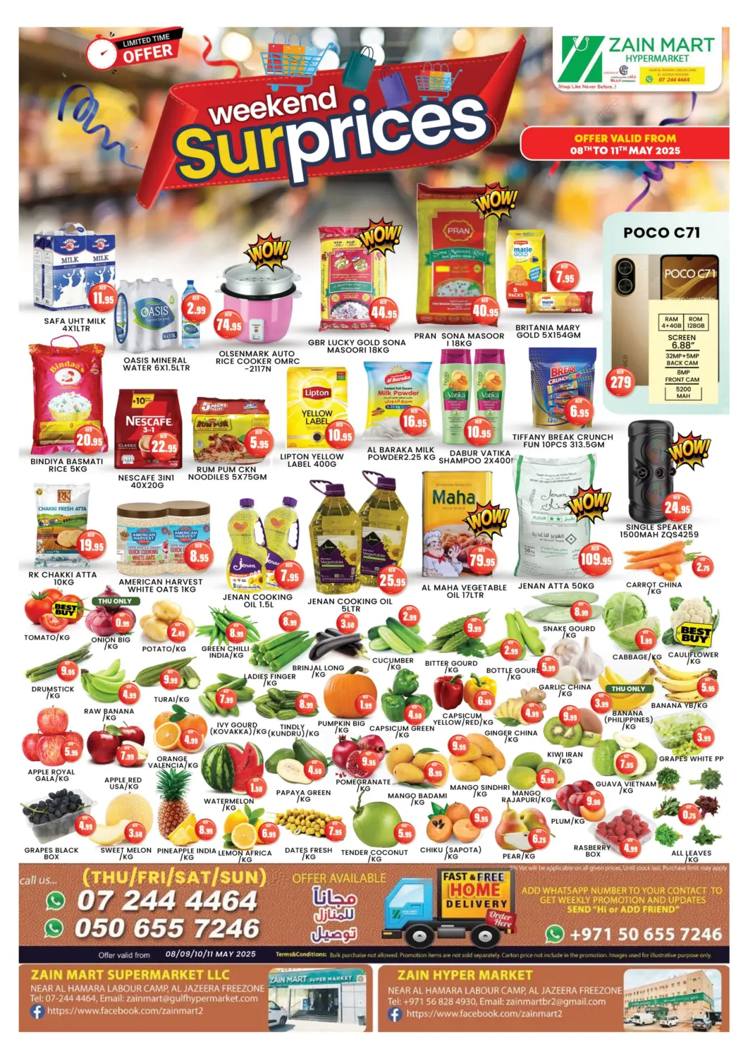 UAE - Ras al Khaimah Zain Mart Supermarket offers in D4D Online. Weekend Surprices. . Till 11th May