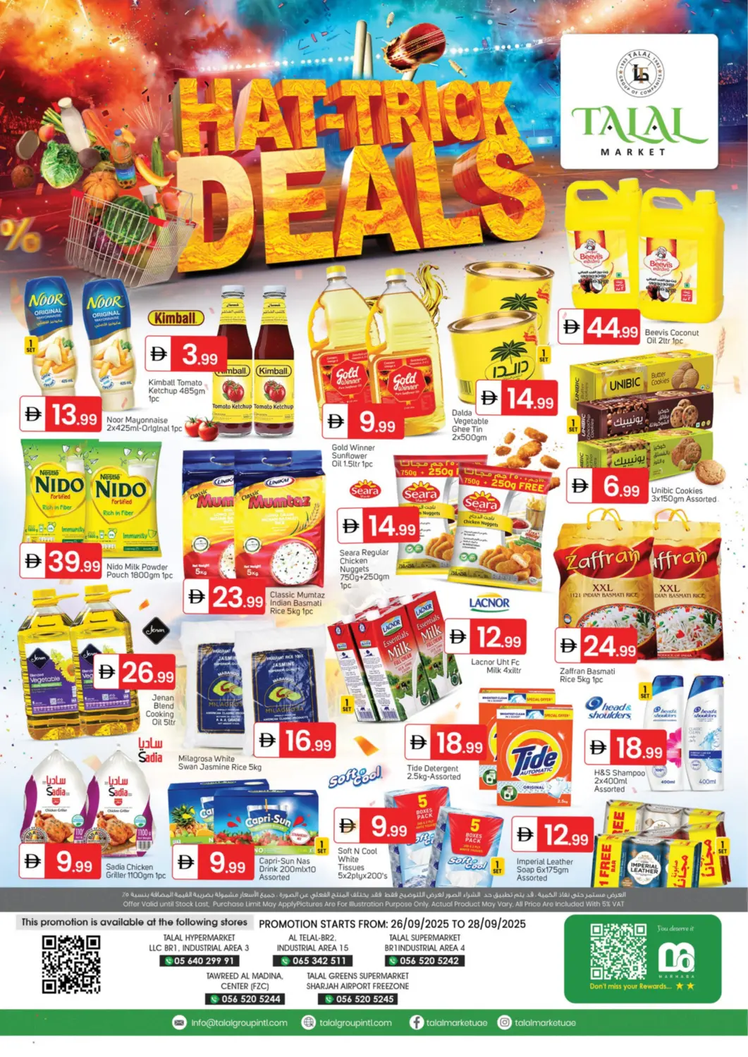 UAE - Sharjah / Ajman TALAL MARKET offers in D4D Online. Sharjah - Hattrick Deals. . Till 28th September