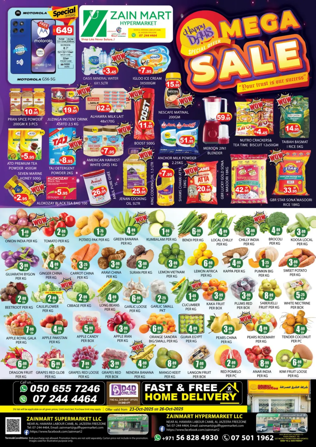 UAE - Ras al Khaimah Zain Mart Supermarket offers in D4D Online. Mega Sale. . Till 26th October