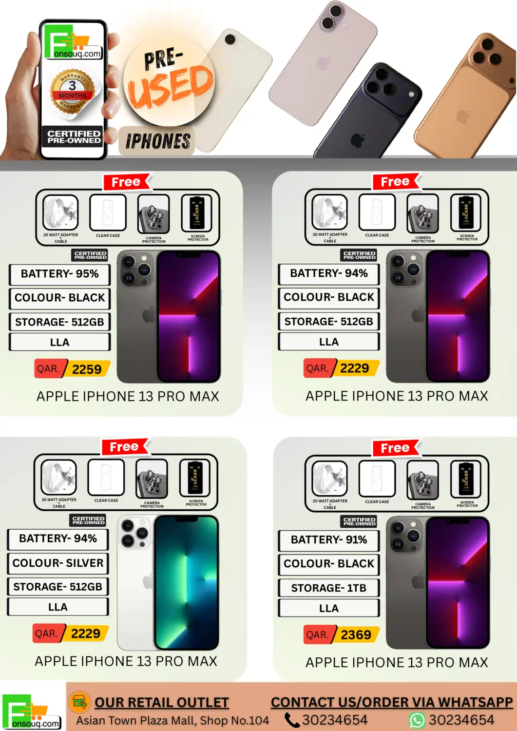 Qatar - Al Shamal Fonsouq offers in D4D Online. Pre used iphones. . Till 29th December