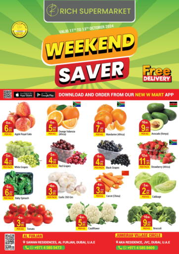 UAE - Dubai Rich Supermarket offers in D4D Online. Weekend Saver. . Till 13th October