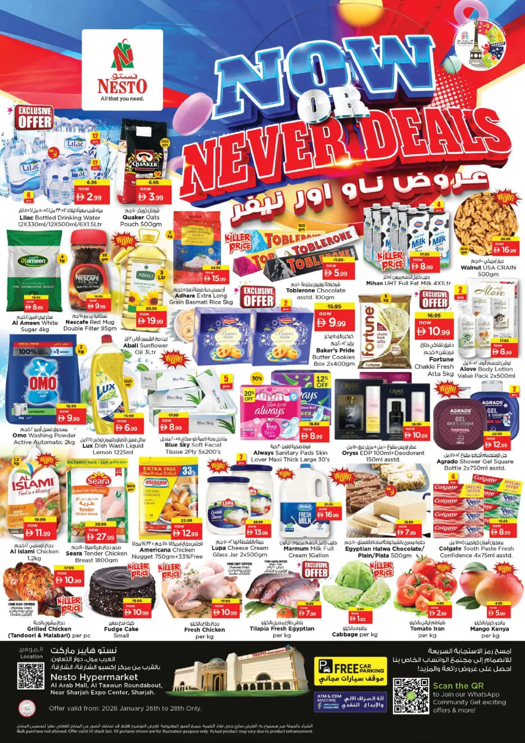UAE - Sharjah / Ajman Nesto Hypermarket offers in D4D Online. Al Arab Mall-Sharjah. . Till 28th January