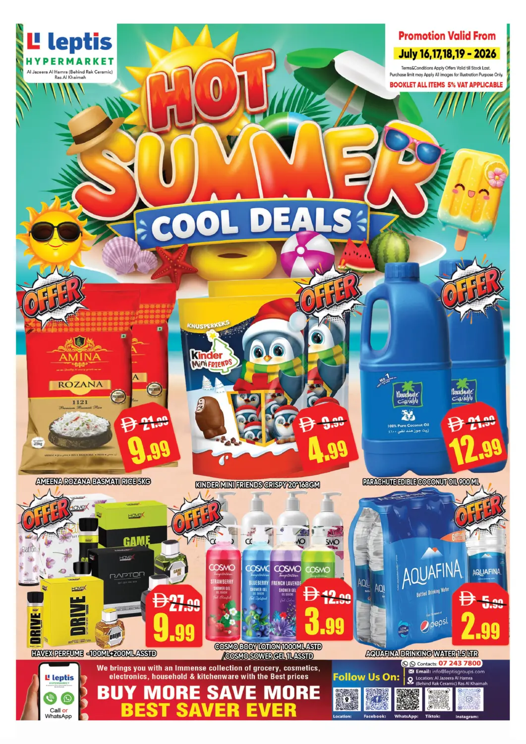 UAE - Ras al Khaimah Leptis Hypermarket  offers in D4D Online. Al jazeera Al Hamra, Ras Al Khaimahh. . Till 19th July