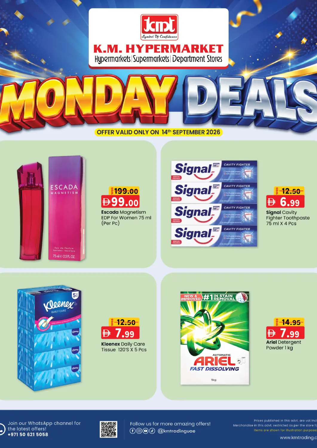 UAE - Abu Dhabi K.M Hypermarket offers in D4D Online. Monday Deals. . Only On 14th September