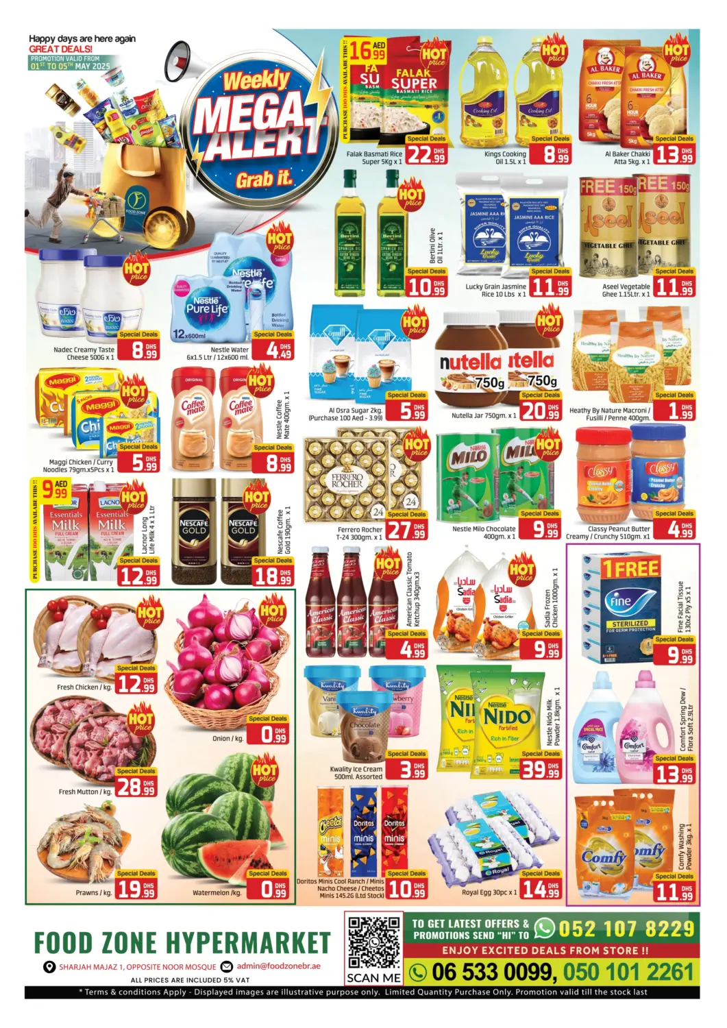 UAE - Sharjah / Ajman FOODZONE HYPERMARKET offers in D4D Online. Weekly Mega Alert. . Till 5th May