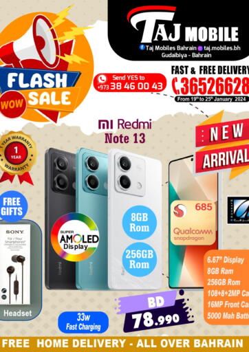 Bahrain Taj Mobiles offers in D4D Online. Flash Sale. . Till 25th January