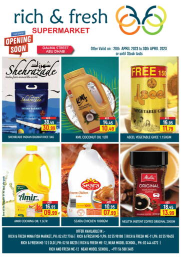UAE - Abu Dhabi Rich & Fresh Supermarket offers in D4D Online. Special Offer. . Till 30th April