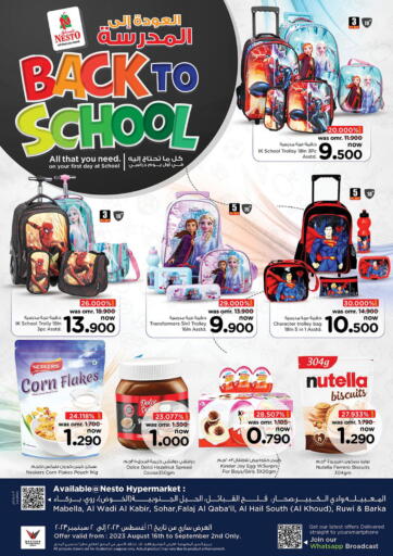 Oman - Salalah Nesto Hyper Market   offers in D4D Online. Back To School. . Till 2nd September