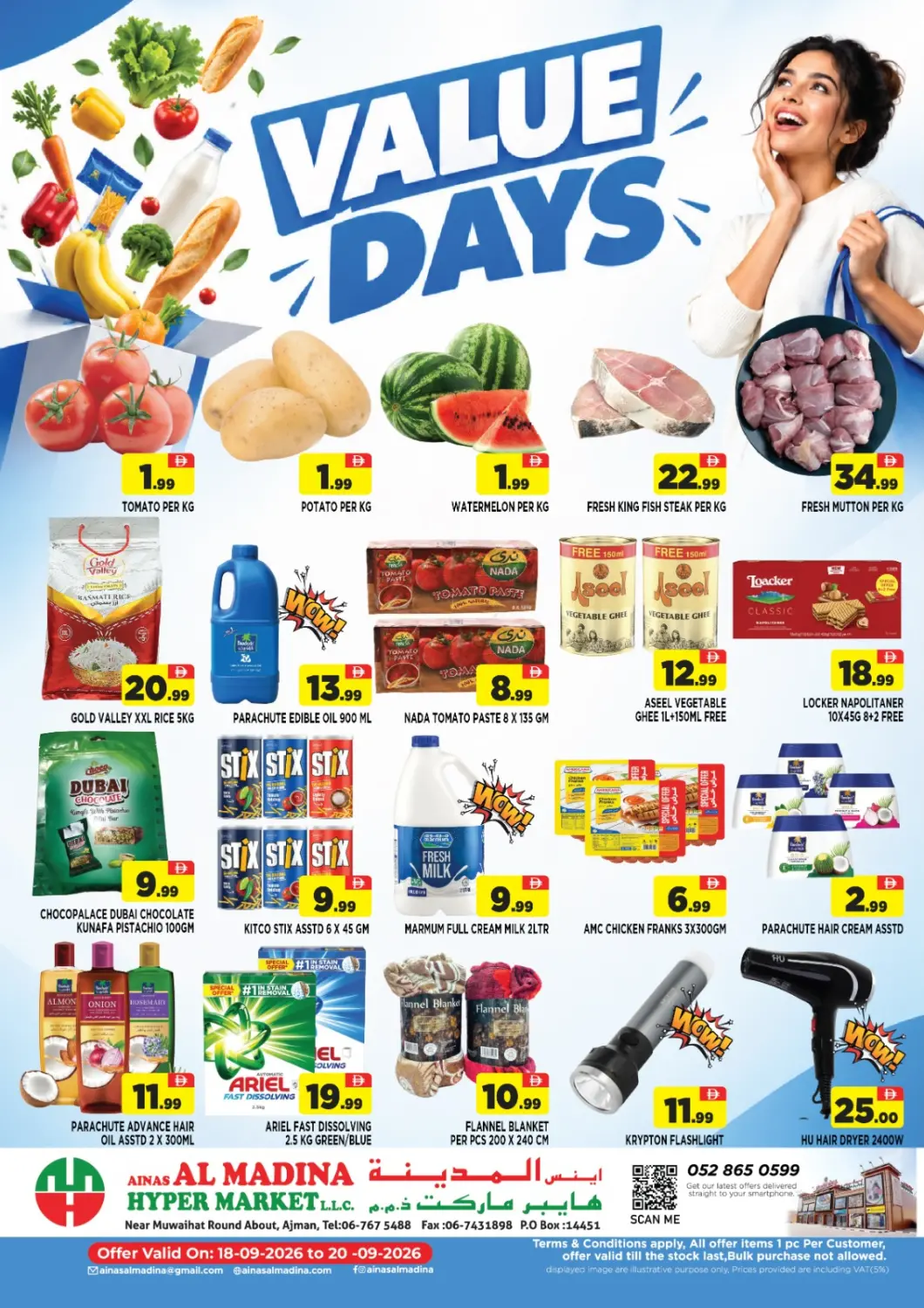 UAE - Sharjah / Ajman Ainas Al madina hypermarket offers in D4D Online. Value Days. . Till 20th September