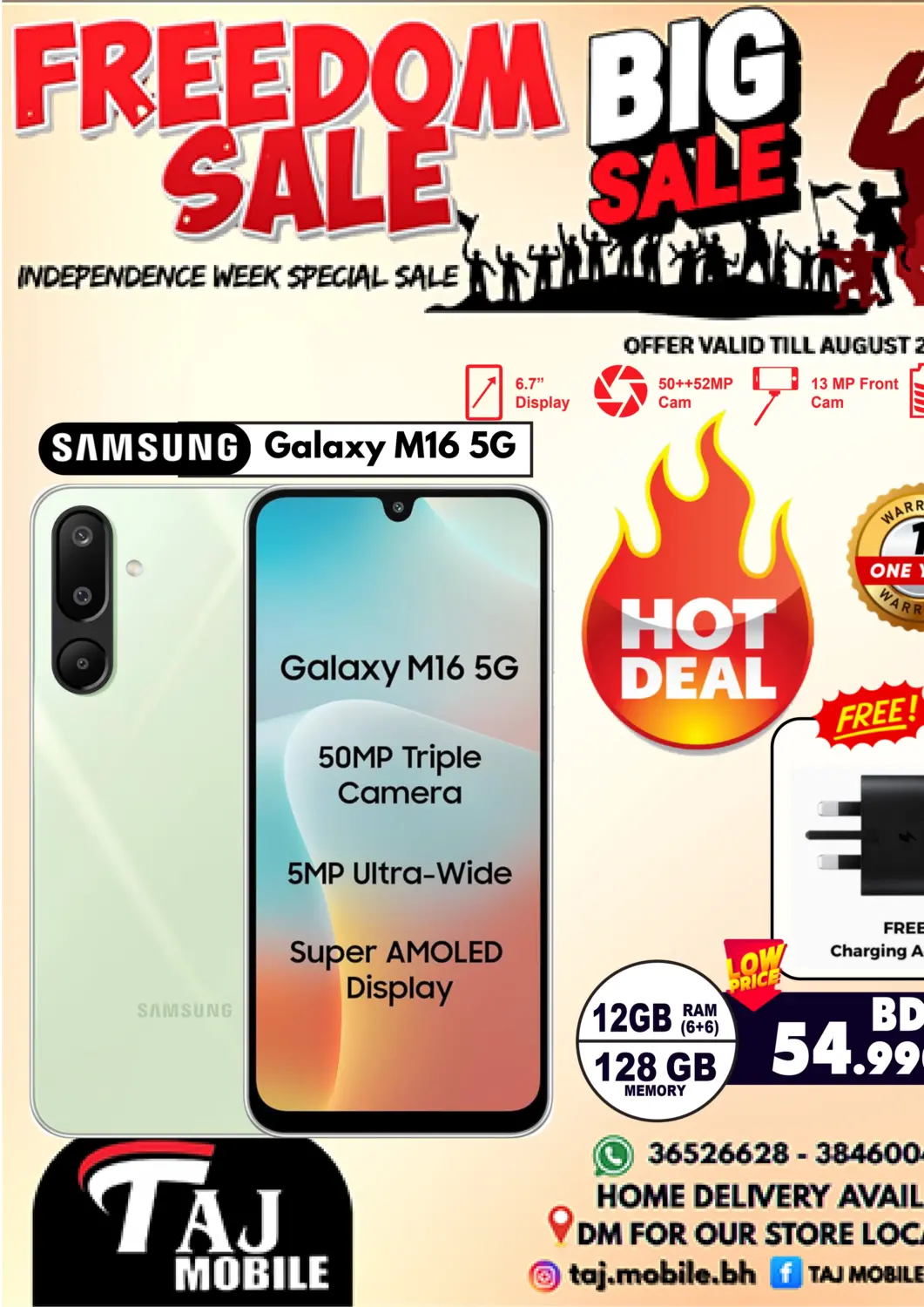 Bahrain Taj Mobiles offers in D4D Online. Freedom Sale. . Till 21st August