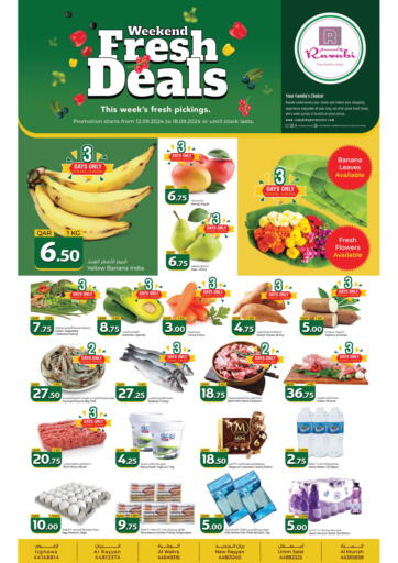 Qatar - Al Rayyan Rawabi Hypermarkets offers in D4D Online. Weekend Fresh Deals. . Till 18th September