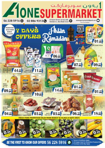 UAE - Abu Dhabi A One Supermarket L.L.C  offers in D4D Online. Ahlan Ramadan. . Till 22nd March