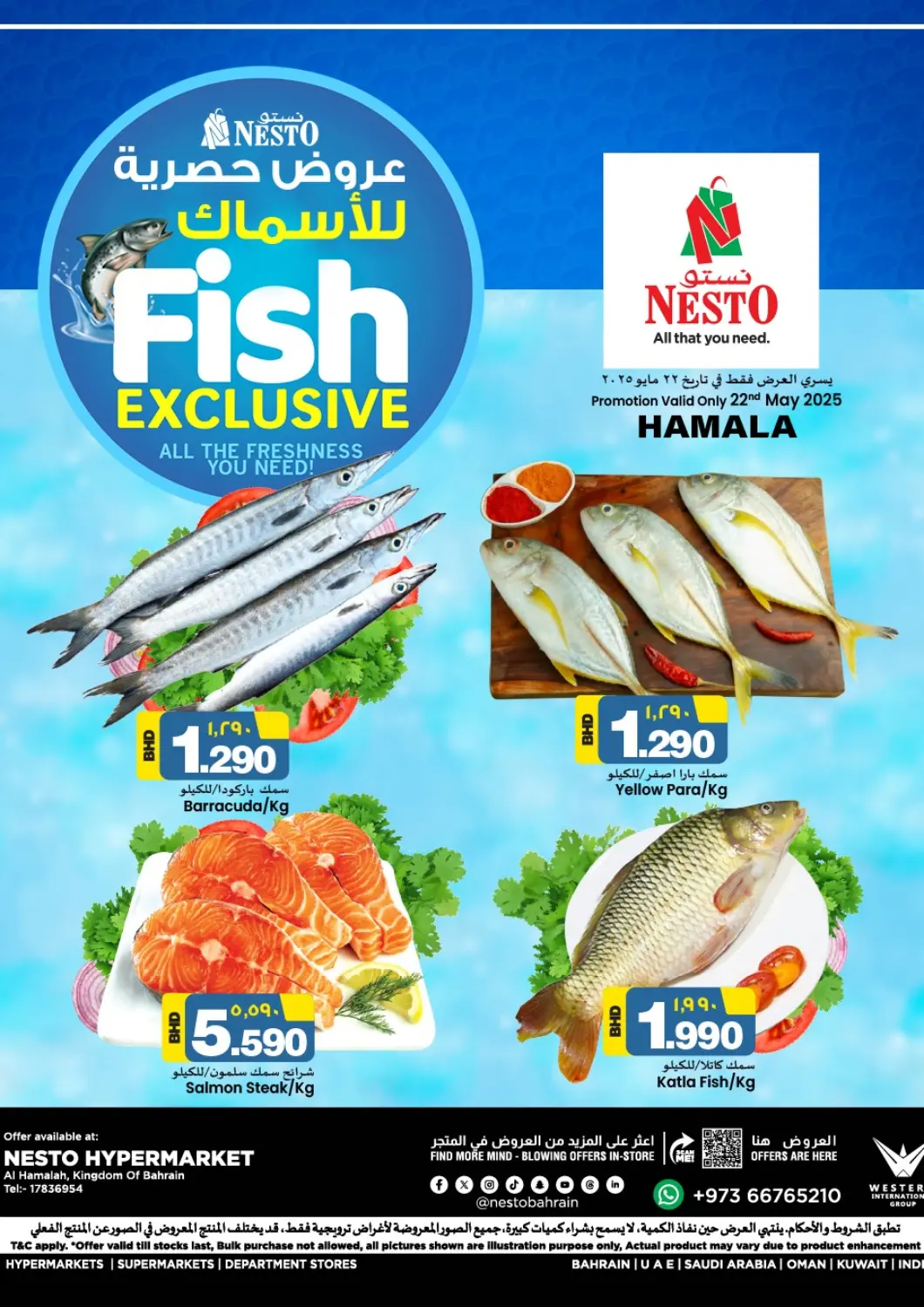 Bahrain NESTO  offers in D4D Online. Fish Exclusive @ Al Hamalah. . Only On 22nd May