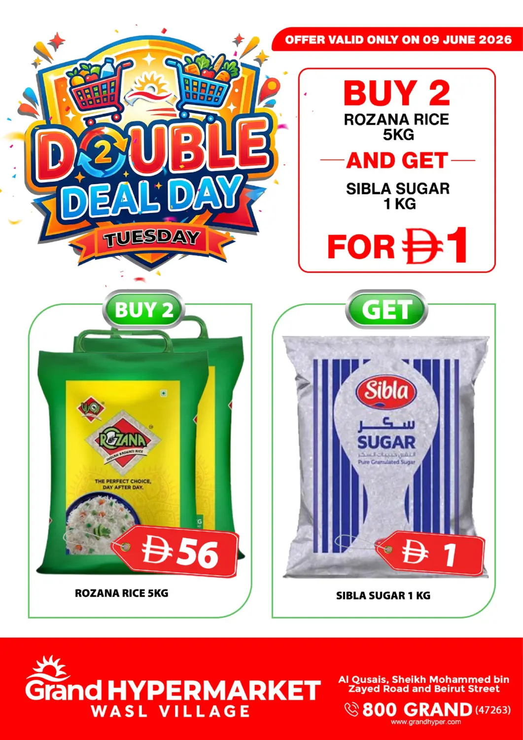 UAE - Dubai Grand Hyper Market offers in D4D Online. Wasl Village,Dubai. . Only On 9th June
