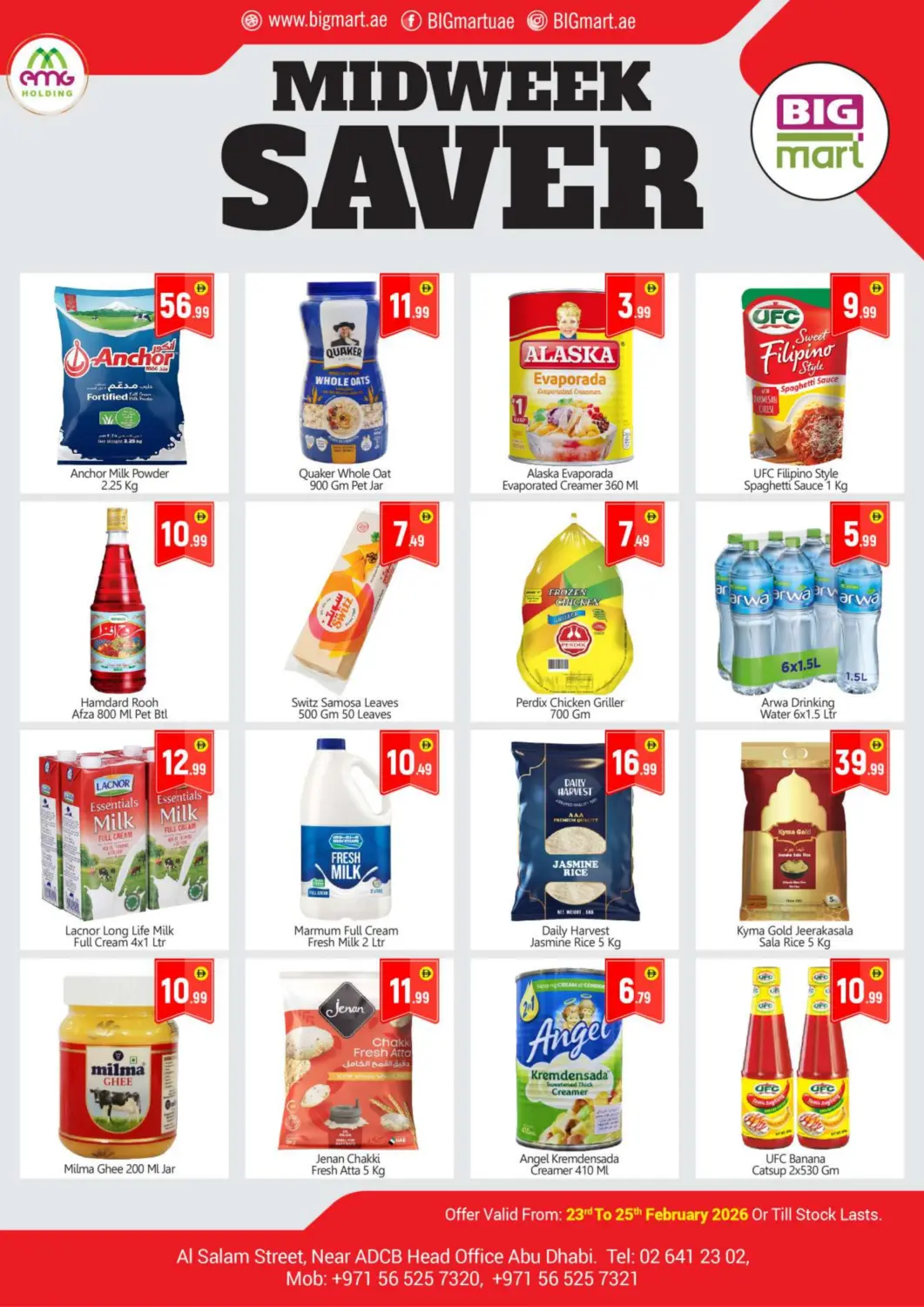 UAE - Abu Dhabi BIGmart offers in D4D Online. Al Salam Street, Near ADCB Head Office. . Till 25th February
