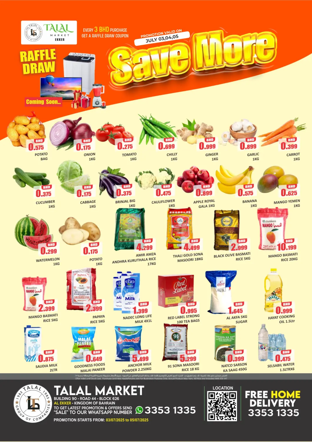 Bahrain Talal Markets offers in D4D Online. Save More @ Ekker. . Till 5th July