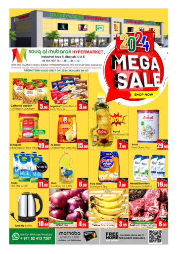 UAE - Sharjah / Ajman Souk Al Mubarak Hypermarket offers in D4D Online. Industrial Area 5 ,Sharjah. . Till 7th January