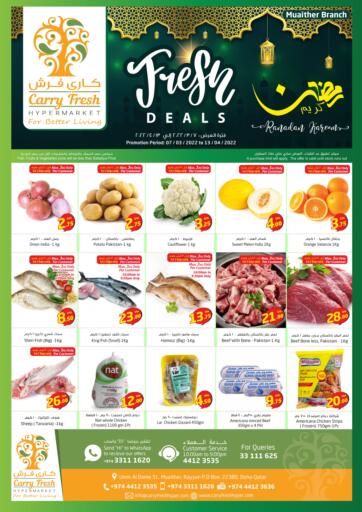 Qatar - Al Rayyan Carry Fresh Hypermarket offers in D4D Online. Fresh Deals @ Muaither. . Till 13th April