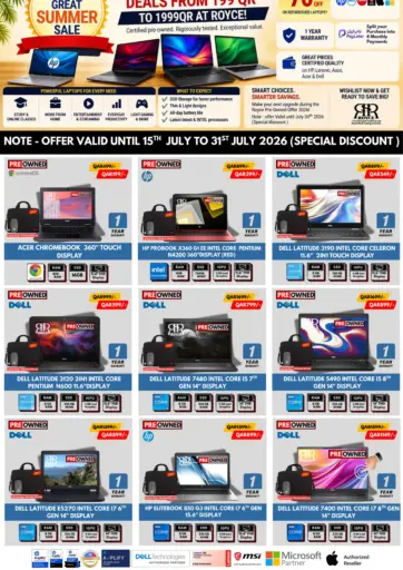 Best Pre-Owned Laptop Deals From199QR To 1999QR At Royce!