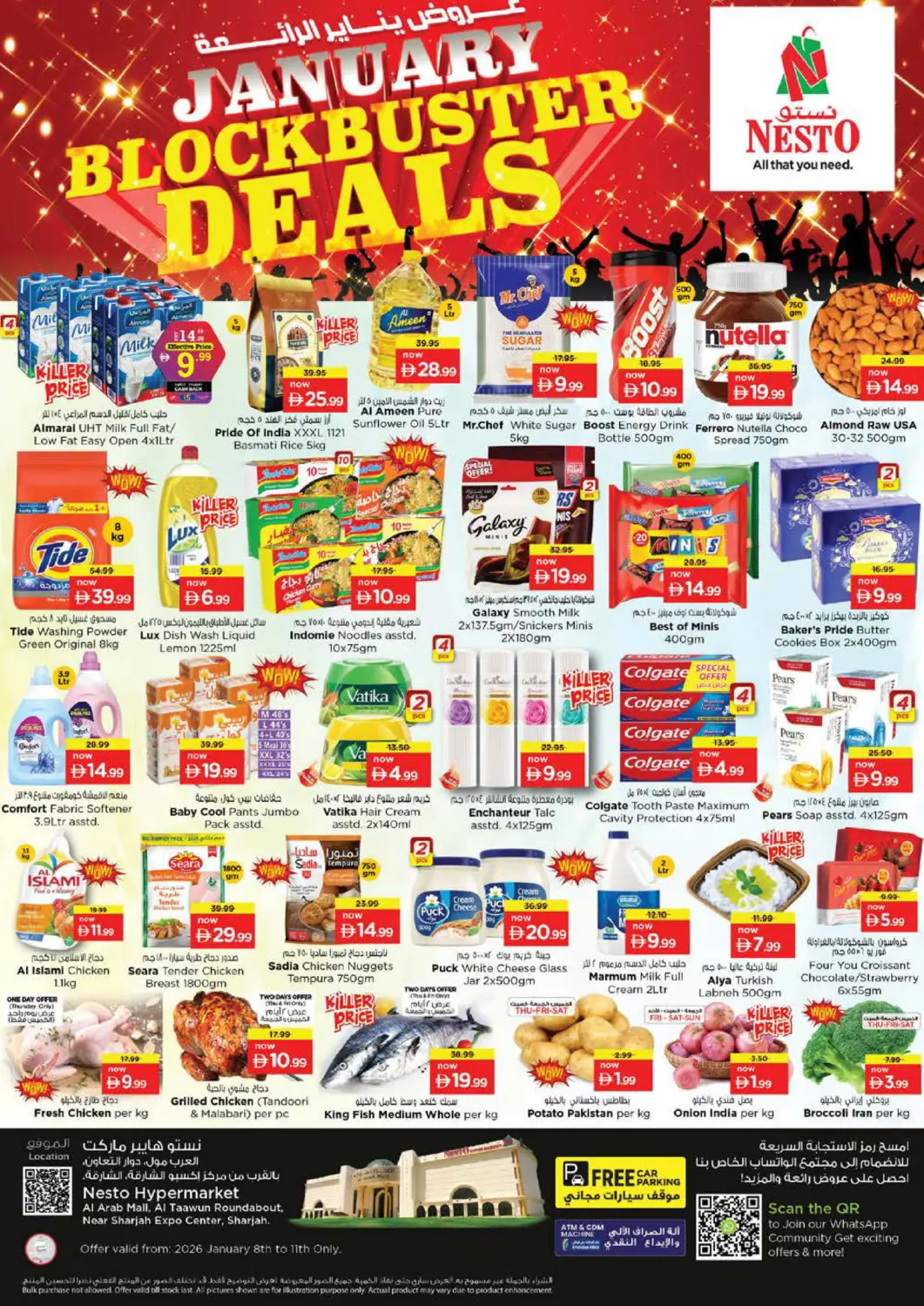 UAE - Sharjah / Ajman Nesto Hypermarket offers in D4D Online. Al Arab Mall, Sharjah. . Till 11th January