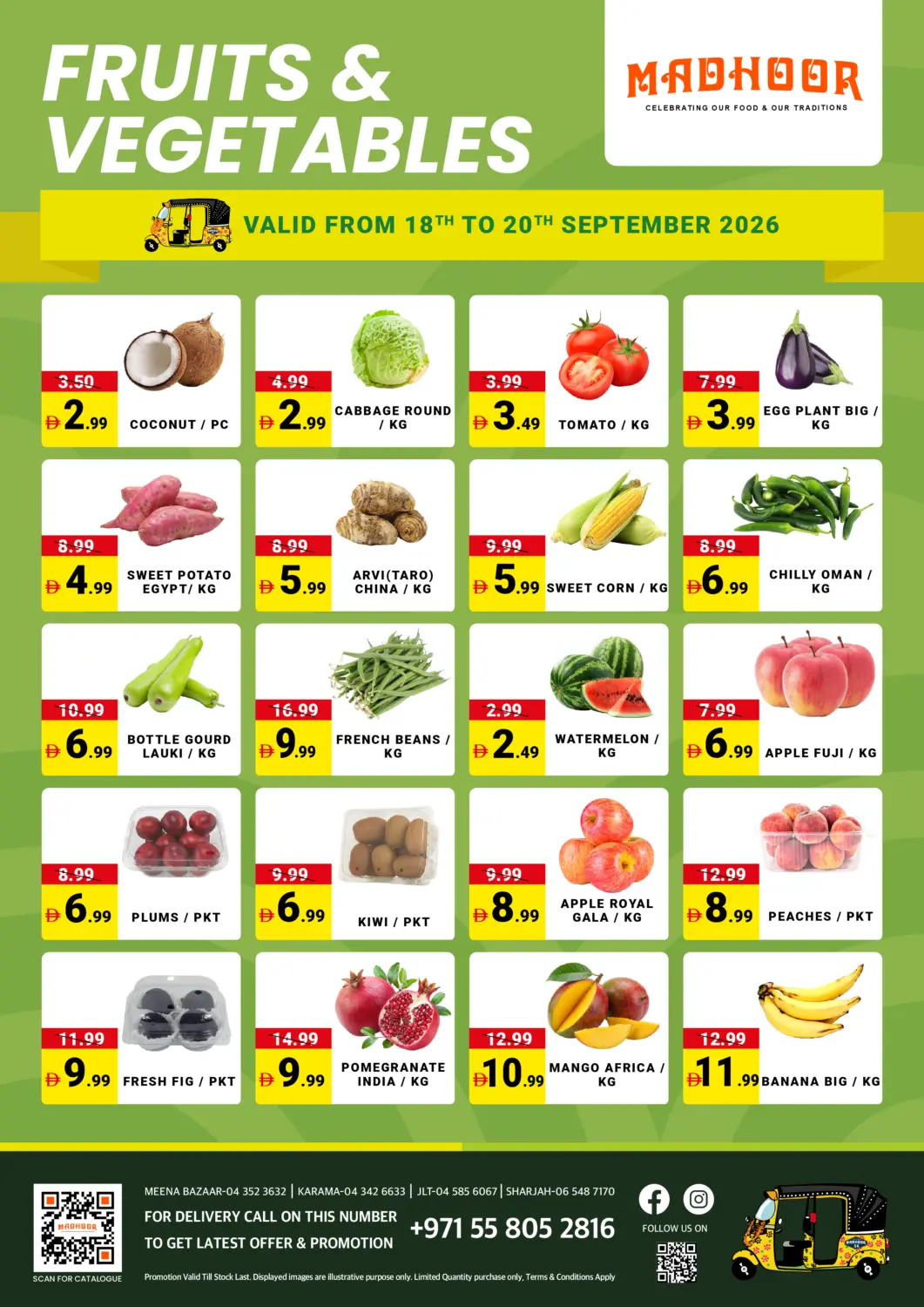 UAE - Sharjah / Ajman MADHOOR SUPERMARKET L.L.C offers in D4D Online. Fruits & Vegetables. . Till 20th September