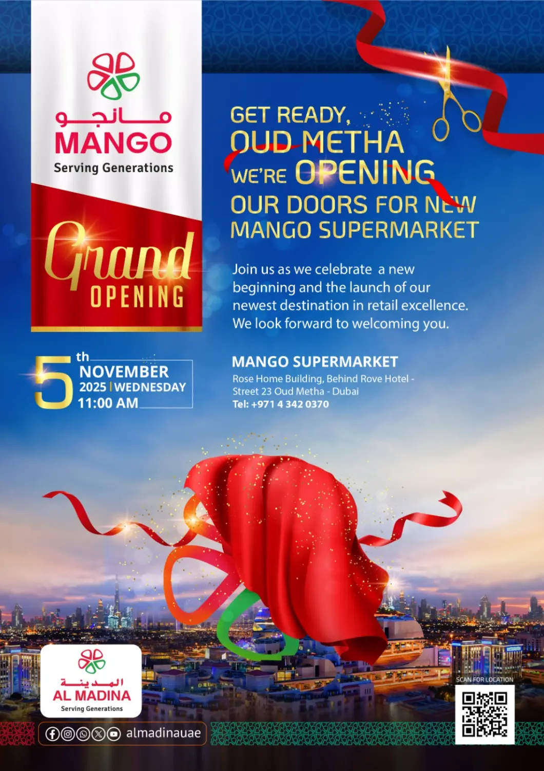 UAE - Dubai Mango Hypermarket LLC offers in D4D Online. Grand Opening @ Oud Metha. . Only On 5th November