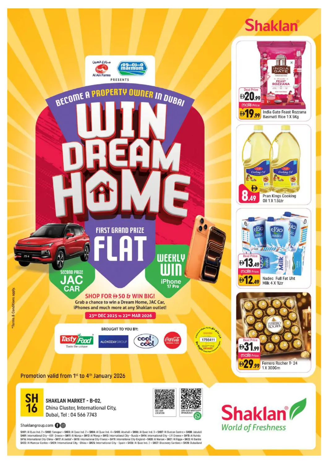 UAE - Dubai Shaklan  offers in D4D Online. China Cluster, IC, Dubai. . Till 4th January