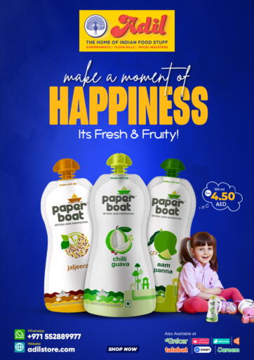 UAE - Sharjah / Ajman Adil Supermarket offers in D4D Online. Make a Moment Of Happiness Its Fresh & Fruty. . Till 7th July