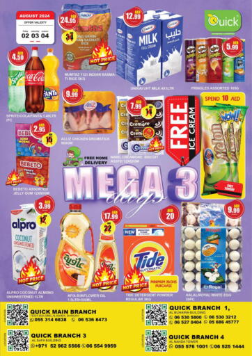 UAE - Sharjah / Ajman Quick Supermarket offers in D4D Online. Mega 3 Days. . Till 4th August