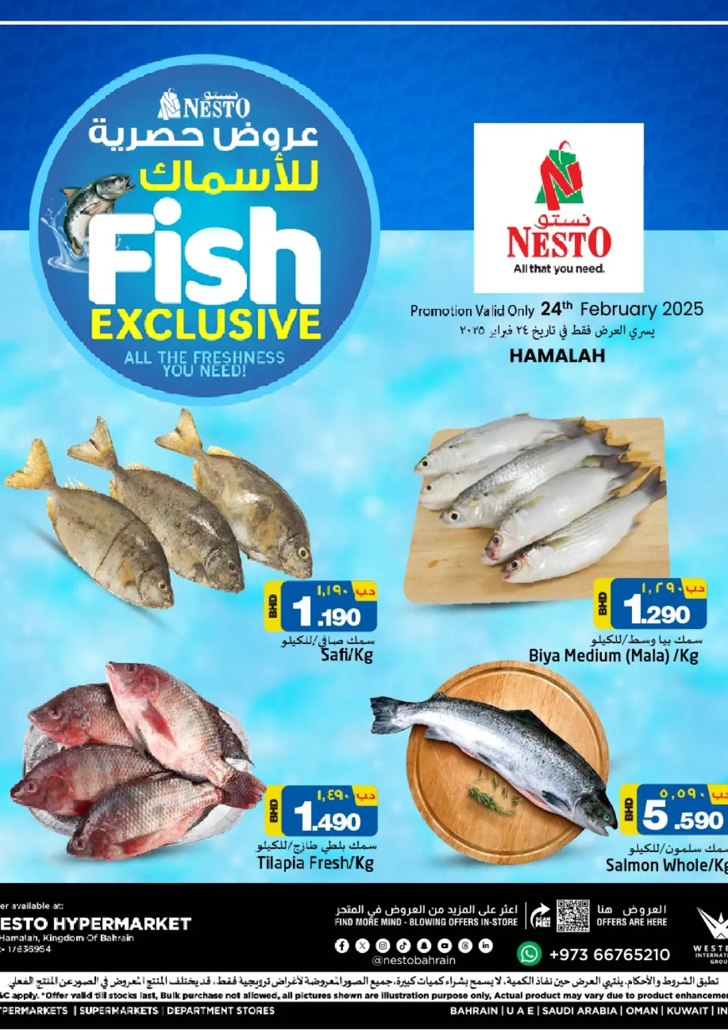 Bahrain NESTO  offers in D4D Online. Fish Exclusive @ Al Hamalah. . Only On 24th February