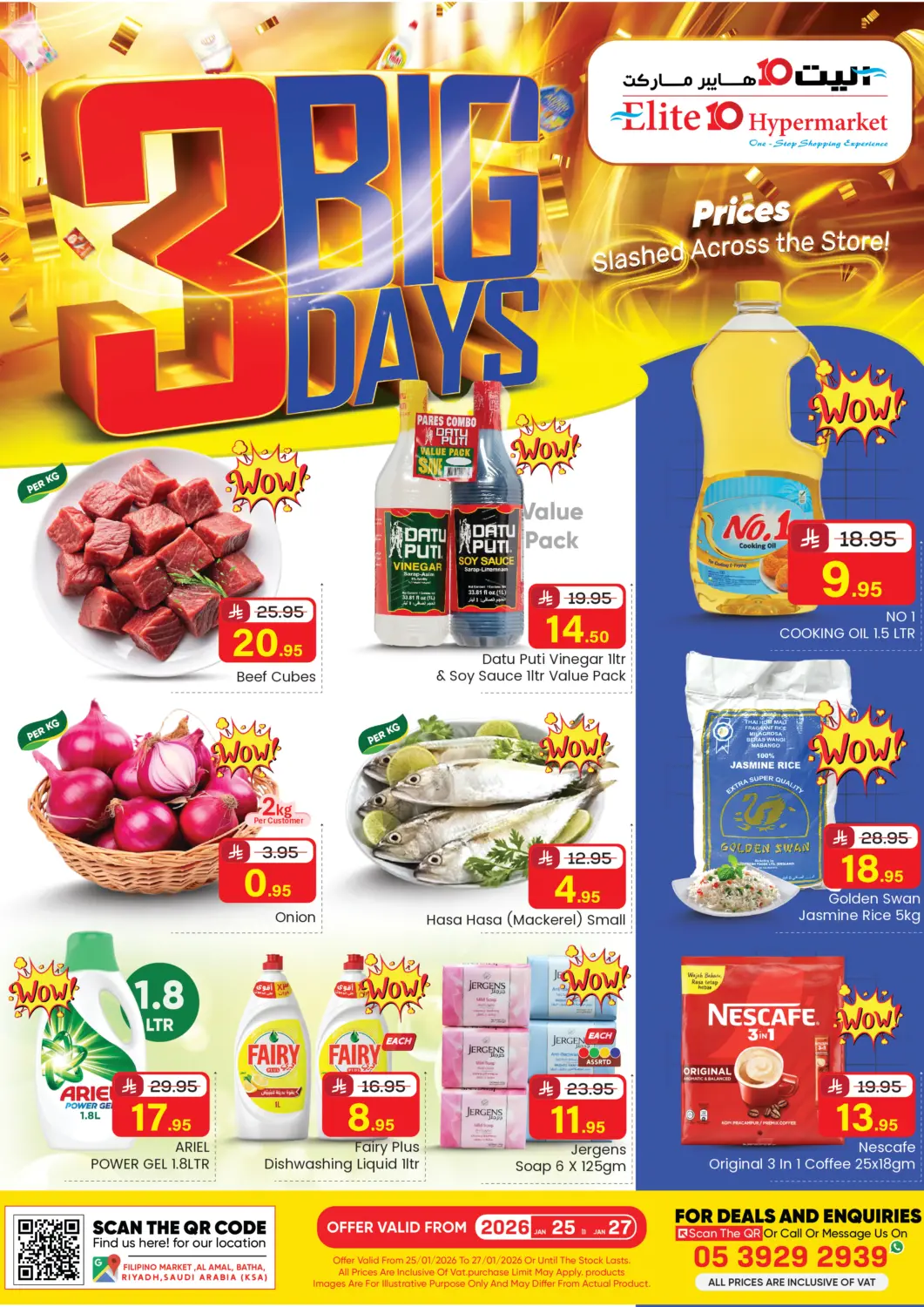 KSA, Saudi Arabia, Saudi - Riyadh Elite 10 Hypermarket offers in D4D Online. 3 Big Days. . Till 27th January