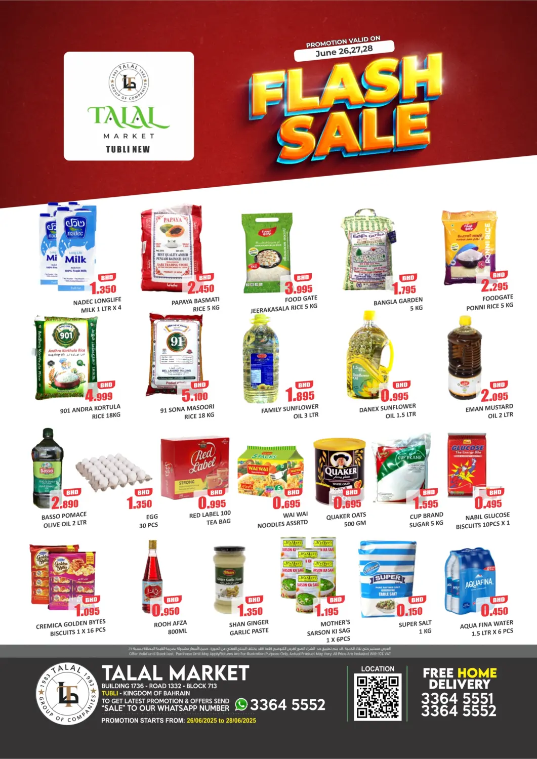 Bahrain Talal Markets offers in D4D Online. Flash Sale @Tubli. . Till 28th June