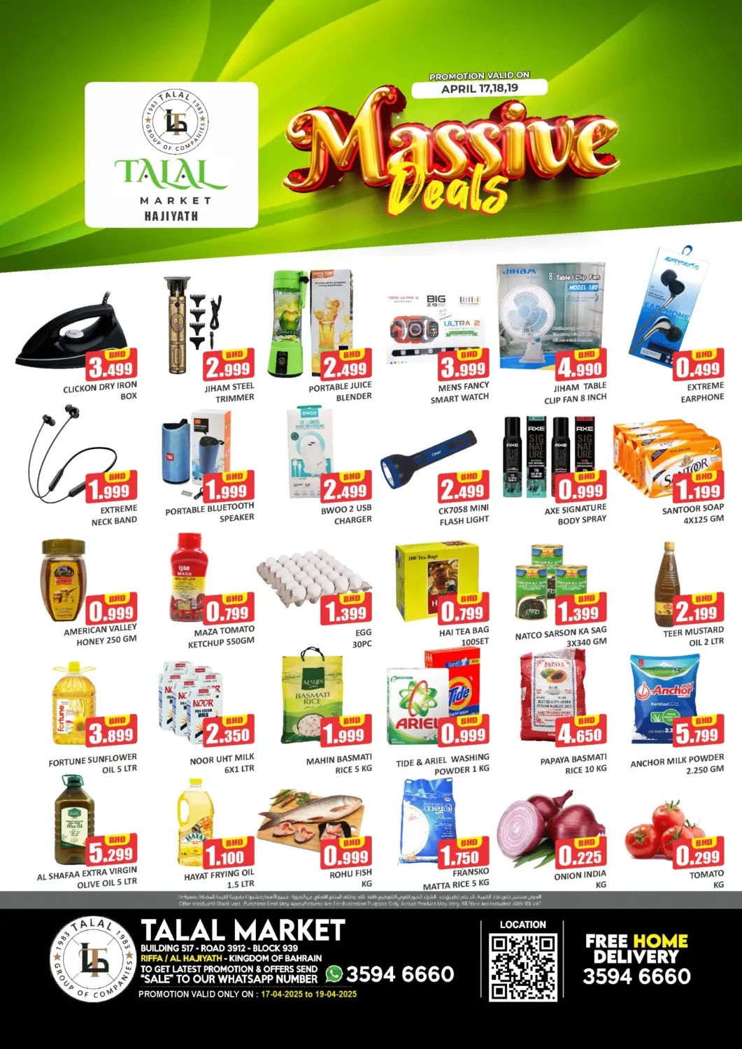 Bahrain Talal Markets offers in D4D Online. Massive Deals-Hajiyath. . Till 19th April