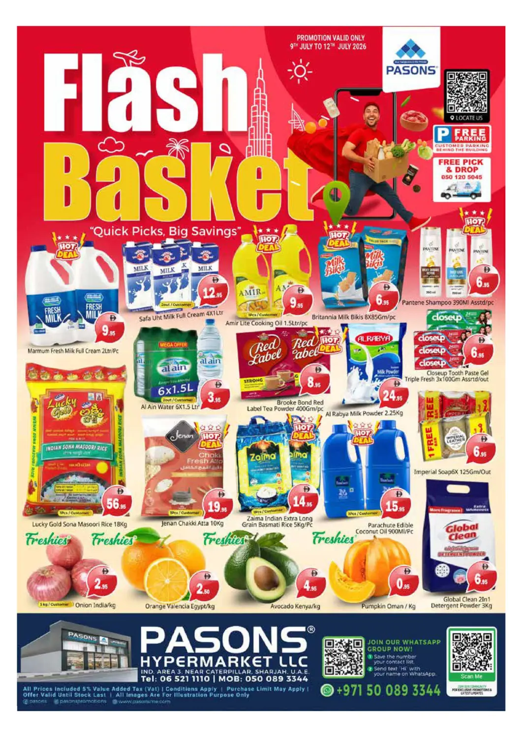 UAE - Sharjah / Ajman Pasons Hypermarket offers in D4D Online. Industrial Area,3, Sharjah. . Till 12th July