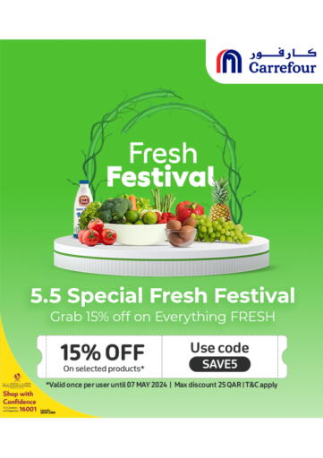 Qatar - Al Wakra Carrefour offers in D4D Online. Fresh Festival. . Till 7th May