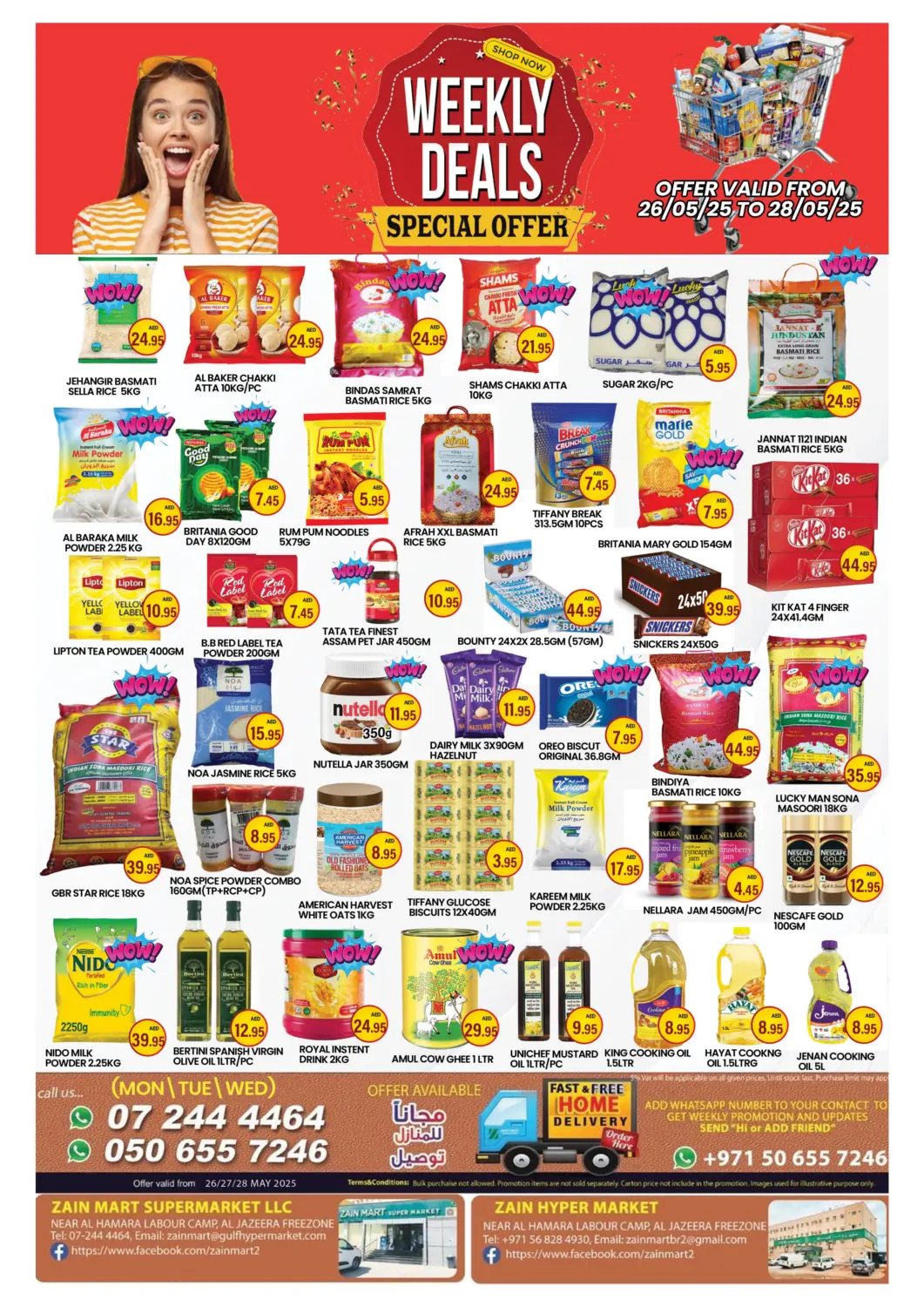 UAE - Ras al Khaimah Zain Mart Supermarket offers in D4D Online. Weekly Deals. . Till 28th May