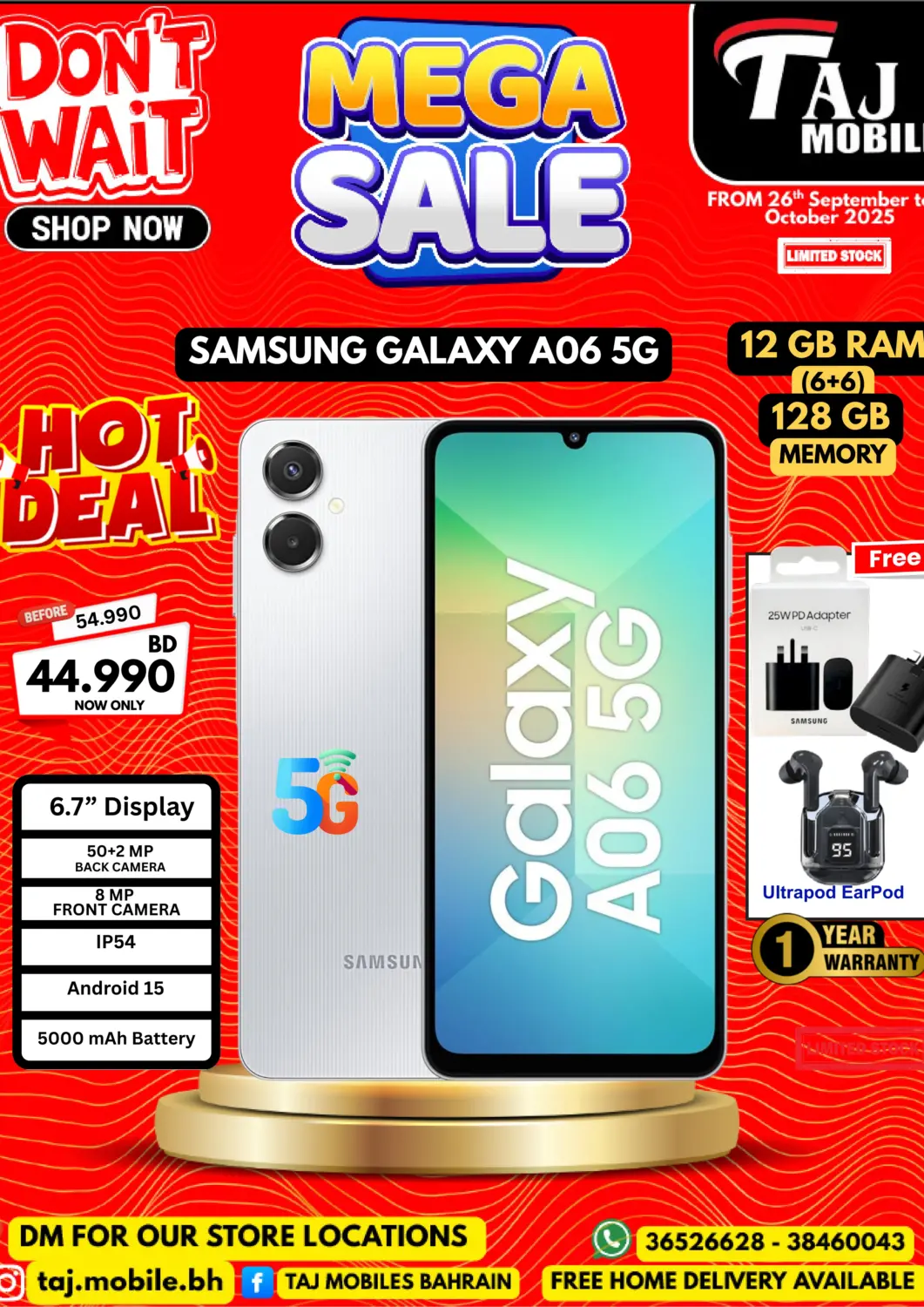 Bahrain Taj Mobiles offers in D4D Online. Mega Sale. . Till 3rd September